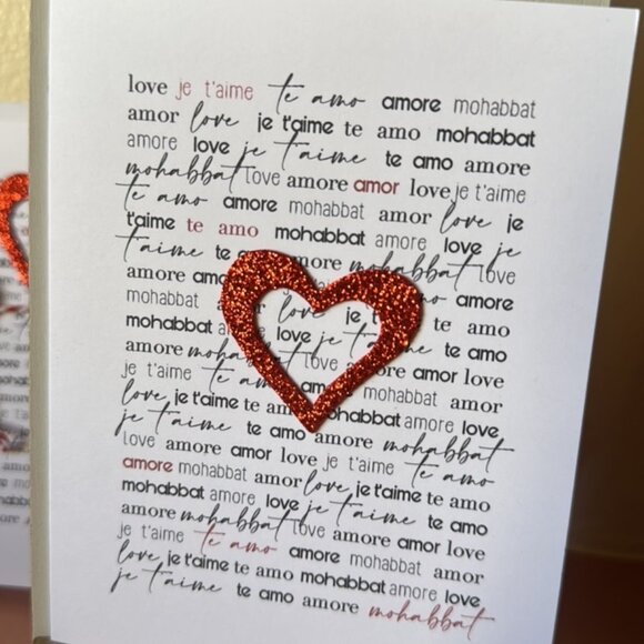 Homemade Valentine Cards Bundle of 5 Cards Handcrafted - Picture 5 of 7